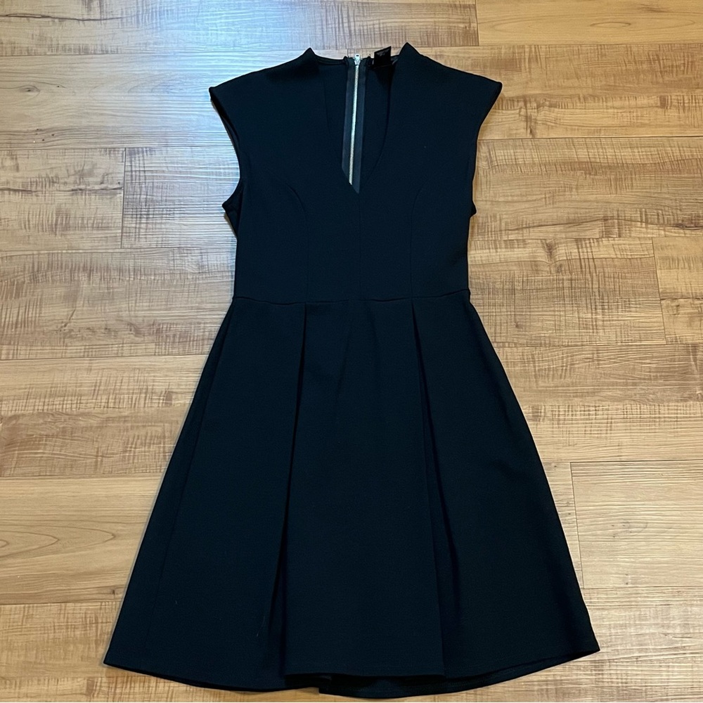 Aqua Fit and Flare Pleated Dress